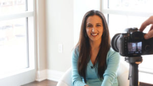 Photo of Paula in front of the camera